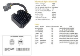 DZE REGULATOR NAPIĘCIA KYMCO MXU 150/250/300 04-11