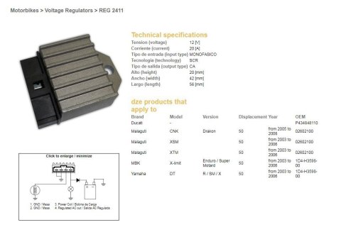 DZE REGULATOR NAPIĘCIA MBK 50