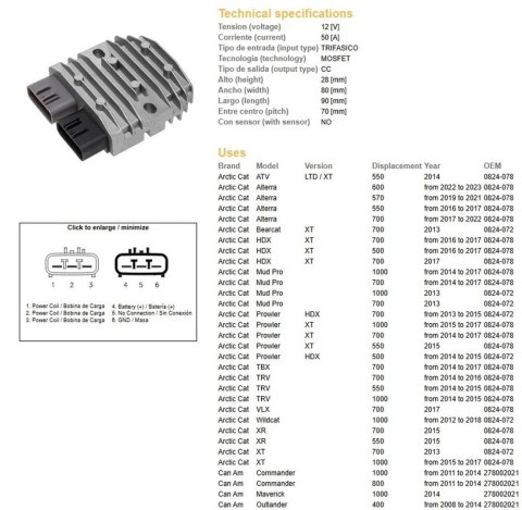 DZE REGULATOR NAPIĘCIA POLARIS 500/550/570/800/900