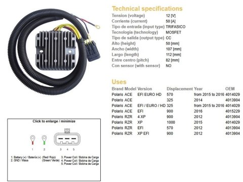 DZE REGULATOR NAPIĘCIA POLARIS 570 EFI 15-16