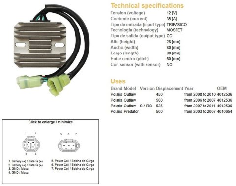 DZE REGULATOR NAPIĘCIA POLARIS OUTLAW 06-11