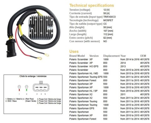 DZE REGULATOR NAPIĘCIA POLARIS SPORTSMAN 1000 15-