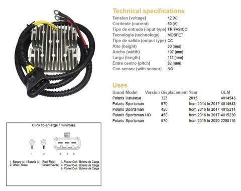 DZE REGULATOR NAPIĘCIA POLARIS SPORTSMAN 450 16-17