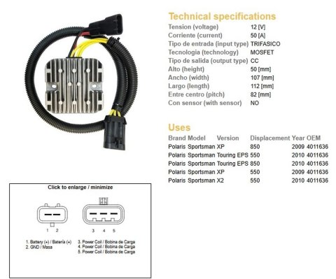 DZE REGULATOR NAPIĘCIA POLARIS SPORTSMAN 850 09-10