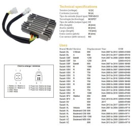 DZE REGULATOR NAPIĘCIA SUZUKI GSXR1000 07-16