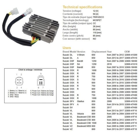 DZE REGULATOR NAPIĘCIA SUZUKI GSXR1000 07-16