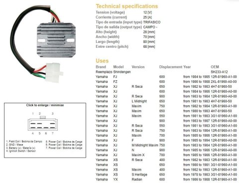 DZE REGULATOR NAPIĘCIA YAMAHA 4H7-81960-50