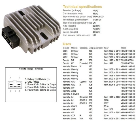 DZE REGULATOR NAPIĘCIA YAMAHA XJ600 DIVERSION 96- DZE REGULATOR NAPIĘCIA YAMAHA XJ600 DIVERSION 96-