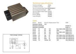 DZE REGULATOR NAPIĘCIA YAMAHA SH649A-12 12V/18A