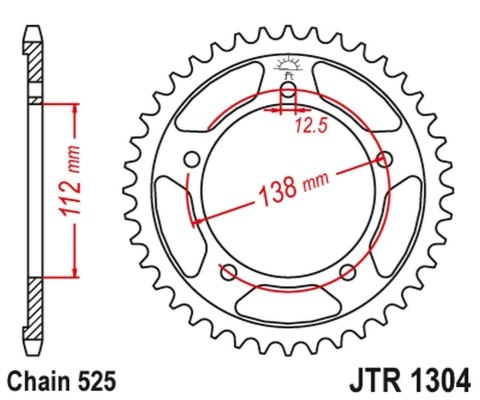 JT ZĘBATKA TYLNA 4357 42 HONDA CB 650F 14-16