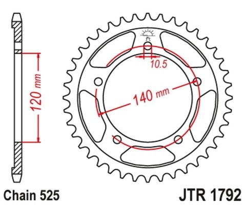 JT ZĘBATKA TYLNA 4398 42 SUZUKI GSR 750 11-16