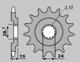 CHT ZĘBATKA PRZEDNIA 524 15 KAWASAKI GPZ 1100