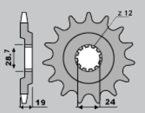 CHT ZĘBATKA PRZEDNIA 524 15 KAWASAKI GPZ 1100 CHT ZĘBATKA PRZEDNIA 524 15 KAWASAKI GPZ 1100