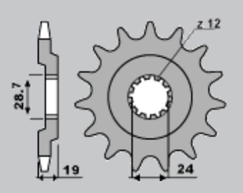 CHT ZĘBATKA PRZEDNIA 529 17 529 15 KAWASAKI ZX 10 88-90 (526-17) (ŁAŃC.532)