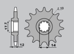 CHT ZĘBATKA PRZEDNIA 553 14 GILERA 50 91-96 599-1