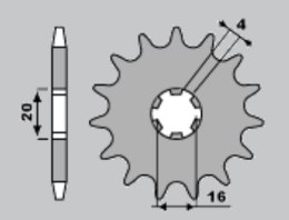 CHT ZĘBATKA PRZEDNIA 560 14 KAWASAKI KX65 80 85
