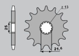 CHT ZĘBATKA PRZEDNIA 564 16 SUZUKI GSR 600 / GSXR 600/750, TDM 850`91-01