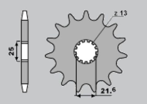 CHT ZĘBATKA PRZEDNIA 564 16 SUZUKI GSR 600 / GSXR 600/750, TDM 850`91-01