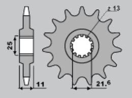 CHT ZĘBATKA PRZEDNIA 15 YAMAHA FZ6 04-10 R6 99-14