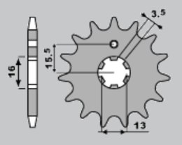 JR ZĘBATKA PRZEDNIA 13 YAMAHA DT 80 MX 83-84