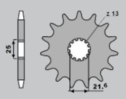 JR ZĘBATKA PRZEDNIA 566 13 (56613JT) SUZUKI RF/GSX/GSXR/GSF, YAMAHA FZR 600