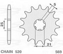 S ZĘBATKA PRZÓD 569 14 YZ 250 77-98, YFZ 350 BANSHEE 89-06 KX 87-96, 500 87-04, XV 89-15