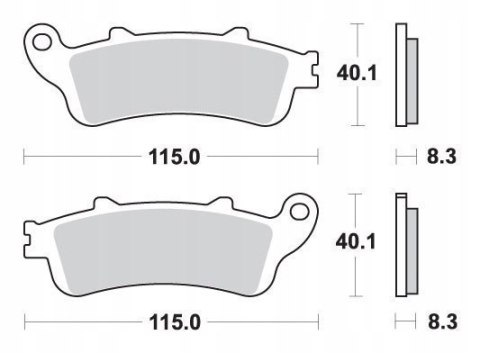 SBS KLOCKI HAMULCOWE KH261 KH281 STREET EXCEL SINTER ZŁOTY HONDA CBR1000RR GL1800 VFR800 PRZÓD