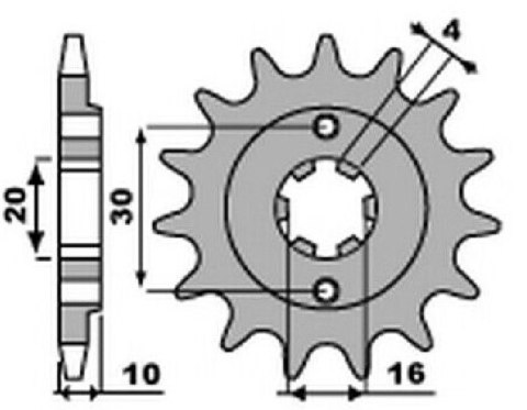CHT ZĘBATKA PRZÓD 720 13 CAGIVA 125 MITO/FRECCIA