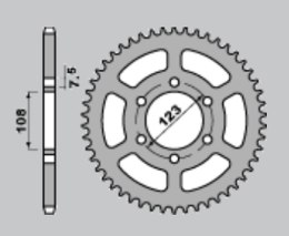 CHT ZĘBATKA TYLNA 707 50 CAGIVA 50 W4