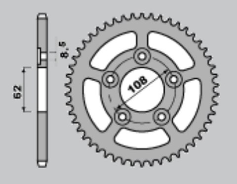 CHT ZĘBATKA TYLNA 714 41 APRILIA RS 125 93-05 CHT ZĘBATKA TYLNA 714 41 APRILIA RS 125 93-05