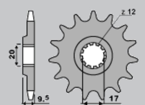 GROSSKOPF ZĘBATKA PRZEDNIA SX60 98-03,SX65 04 GROSSKOPF ZĘBATKA PRZEDNIA SX60 98-03,SX65 04