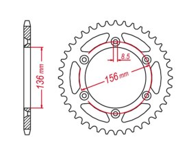 JR ZĘBATKA TYŁ ALU T7075 ERGAL 820 48 82048 HUSQVARNA CR/WR/TE/TC 90-13, BE