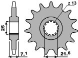 PBR ZĘBATKA PRZÓD 585 15 18NC ZX 6 R 07-08 Ł 520