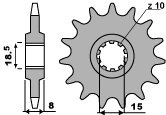 PBR ZĘBATKA PRZEDNIA 599 12 18NC (ŁAŃC. 415)