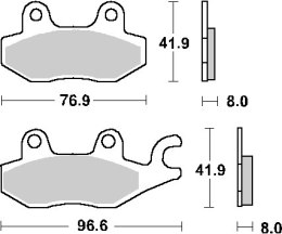 SBS KLOCKI HAMULCOWE KH165/KH215 OFF-ROAD RACING SINTER KOL. ZŁOTY