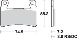 SBS KLOCKI HAMULCOWE KH265 RACING DUAL CARBON 174