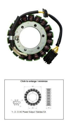 DZE UZWOJENIE ALTERNATORA STATOR BMW F 650GS '08-'12; F 700GS '12-'17; F 800R '10-'18; F 800ST '07-'12; F 800GT '13-'18; F 800GS