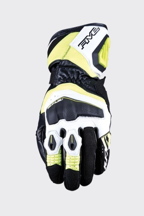 FIVE GLOVES RĘKAWICE SKÓRZANE RFX4 EVO KOLOR CZARNY/ŻÓLTY FLUO ROZMIAR 10 (L)