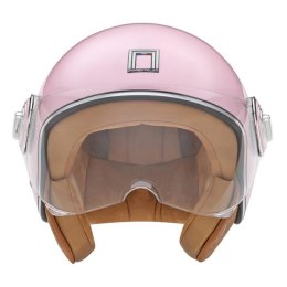 NOX PREMIUM KASK OTWARTY JET IDOL SOLID KOLOR RÓŻOWY PASTEL POŁYSK ROZMIAR XS
