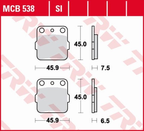 TRW ZF KLOCKI HAMULCOWE KH084 SINTER STREET HONDA ATC 250R '82-'84, ATC 350X '85-, SUZUKI RM 125 '88, TYŁ HONDA TRX 500 '12-, PR