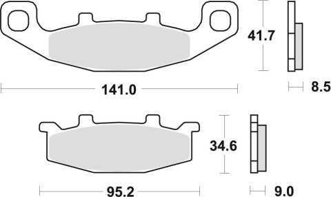 TRW ZF KLOCKI HAMULCOWE KH129 ORGANIC KAWASAKI ZL 600 95-97, ZZR 600 / 1100 90-92, ZR 750 91-99, GPZ 900 90-94, GTR 1000 94-01,