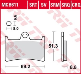 TRW ZF KLOCKI HAMULCOWE KH252 KH380 SINTER RACING YAMAHA FZ6 07-10, FZS 600 98-01, MT-07 14-17, TRACER 700 '16-, FZ8 10-16, MT-0