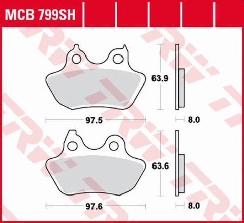 TRW ZF KLOCKI HAMULCOWE KH434 SINTER STREET HARLEY DAVIDSON 1450 / 1584 / 1800 06-10, TYŁ