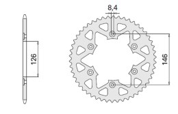 CHT ZĘBATKA TYLNA 808 51 ALUMINIOWA 808 51 BLACK SUZUKI DR/RM/RMZ