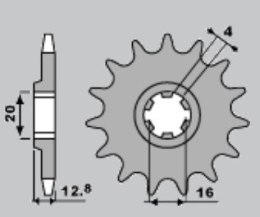 PBR ZĘBATKA PRZÓD 801 13 TM 125 EN 00-05, MX 00-04, 80 93-01 ŁAŃC. 520
