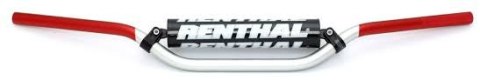 RENTHAL KIEROWNICA 7 8 CALA 22MM MX HANDLEBAR SILVER RC HIGH PADDED Z GĄBKĄ