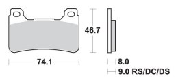 SBS KLOCKI HAMULCOWE KH390 RACING DUAL CARBON