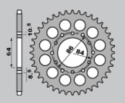 JR ZĘBATKA TYLNA 814 44 SUZUKI GSX 400 E 81-83