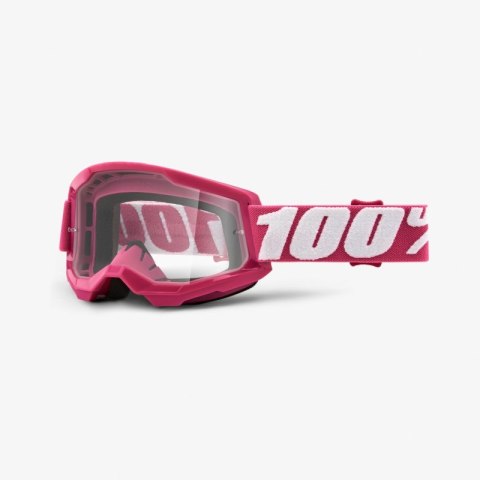 100 PROCENT GOGLE STRATA 2 FLETCHER - CLEAR LENS - KOLOR FUKSJA/BIAŁY SZYBKA PRZEŹROCZYSTY STARY KOD: 50421-101-06