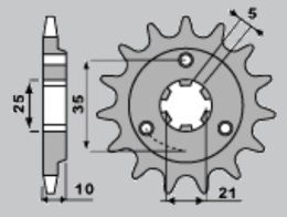 GROSSKOPF ZĘBATKA PRZÓD 823 12 HUSQVARNA 125/240/250/350/400/430/500 83-89,